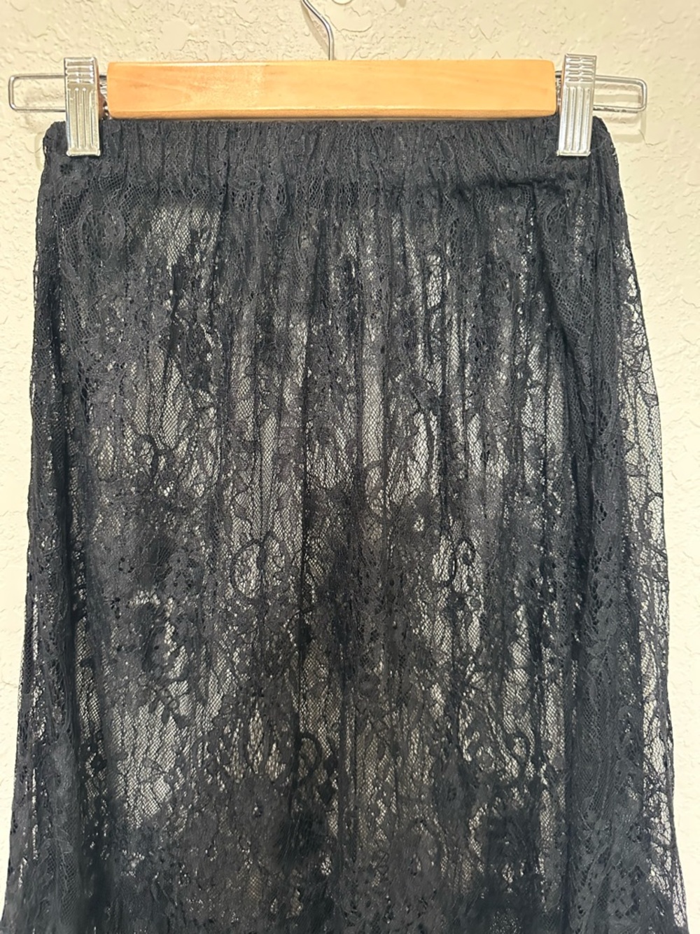 BlackMilk Gossamer Black Lace Sheer Maxi Skirt - Scalloped Hem - XS - Picture 2 of 6